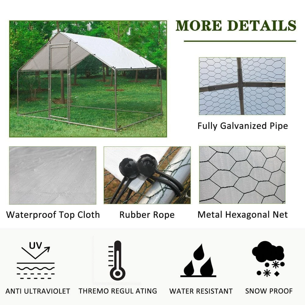 Outlet 🎁 119 ft. L x 79 ft. W x 79 ft. H -Acre Large Metal In-Ground Chicken Coop Run by Tatayosi ❤️ 4 Outlet 🎁 119 ft. L x 79 ft. W x 79 ft. H -Acre Large Metal In-Ground Chicken Coop Run by Tatayosi ❤️ - Image 2