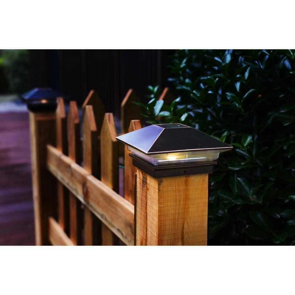 Outlet βοΈ 4 in. x 4 in. 3 Lumens Aged Bronze Plated Plastic Solar Post Cap (Actual: 3-5/8 in. x 3-5/8 in. ) by Veranda π 6 Outlet βοΈ 4 in. x 4 in. 3 Lumens Aged Bronze Plated Plastic Solar Post Cap (Actual: 3-5/8 in. x 3-5/8 in. ) by Veranda π - Image 4