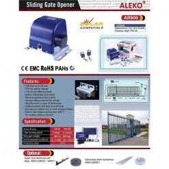 Brand new 🤩 Slide Single Automatic Gate Opener Kit 30 ft. Length - 900 lbs. Opacity by ALEKO ⭐ -Cheap Fence Gates Plus Store aleko automatic gate openers ar900nor hd fa 1000