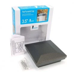 Promo 🛒 3.5 in. x 3.5 in. Antique Bronze Aluminum Flat Pyramid Post Cap by Fortress Accents 👏 -Cheap Fence Gates Plus Store antique bronze fortress accents deck post caps 52500356 c3 1000