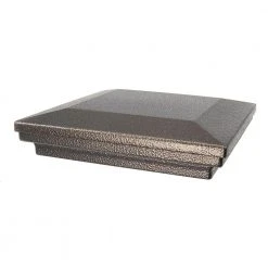 New 🔔 6 in. x 6 in. Antique Bronze Aluminum Flat Pyramid Post Cap by Fortress Accents 👏