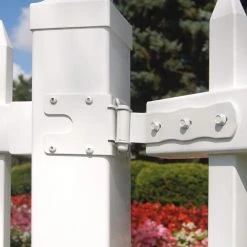 Promo 🥰 11.62 in. x 3.25 in. White No Rust Gate Hinge by Barrette Outdoor Living ✨ -Cheap Fence Gates Plus Store barrette outdoor living fence gate hinges 73002181 31 1000