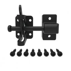Hot Sale 🔔 3.562 in. x 2.25 in. Gravity Latch Black for 1 in. Gate Uprights by Barrette Outdoor Living ❤️