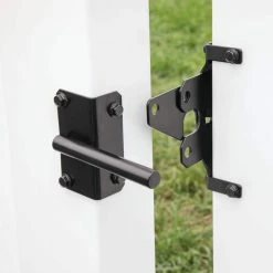 Hot Sale 🌟 10.75 in. x 5.5 in. Black Stainless Steel Standard 2-sided Post Latch by Barrette Outdoor Living 🌟 -Cheap Fence Gates Plus Store barrette outdoor living fence gate latches slide bolts 73041359 1f 1000