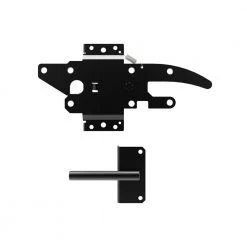 Hot Sale 🌟 10.75 in. x 5.5 in. Black Stainless Steel Standard 2-sided Post Latch by Barrette Outdoor Living 🌟