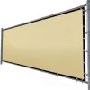 Best Sale ✨ 6 ft. H x 50 ft. W Beige Fence Outdoor Privacy Screen with Black Edge Bindings and Grommets by AMGO 👏 -Cheap Fence Gates Plus Store beige amgo outdoor privacy screens fence650beige 64 1000