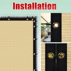 Cheap ✔️ 6 ft. x 50 ft. Beige Privacy Fence Screen HDPE Mesh Windscreen with Reinforced Grommets for Garden Fence (Custom Size) by COLOURTREE 🔥 -Cheap Fence Gates Plus Store beige colourtree outdoor privacy screens 6x50fs 3 1f 1000