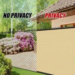 Cheap ✔️ 6 ft. x 50 ft. Beige Privacy Fence Screen HDPE Mesh Windscreen with Reinforced Grommets for Garden Fence (Custom Size) by COLOURTREE 🔥 -Cheap Fence Gates Plus Store beige colourtree outdoor privacy screens 6x50fs 3 44 1000