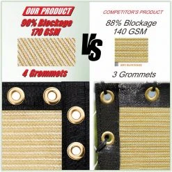 Cheap ✔️ 6 ft. x 50 ft. Beige Privacy Fence Screen HDPE Mesh Windscreen with Reinforced Grommets for Garden Fence (Custom Size) by COLOURTREE 🔥 -Cheap Fence Gates Plus Store beige colourtree outdoor privacy screens 6x50fs 3 66 1000