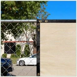 Cheap ✔️ 6 ft. x 50 ft. Beige Privacy Fence Screen HDPE Mesh Windscreen with Reinforced Grommets for Garden Fence (Custom Size) by COLOURTREE 🔥 -Cheap Fence Gates Plus Store beige colourtree outdoor privacy screens 6x50fs 3 c3 1000