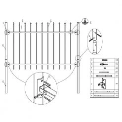 Best reviews of ⭐ Athens Style 5 ft. x 5 ft. Black Steel DIY Fence Panel by ALEKO ❤️ -Cheap Fence Gates Plus Store black aleko metal fence panels dwgf5x5 hd 76 1000