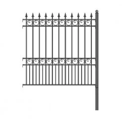 Deals ❤️ London Style 5 ft. x 5.5 ft. Black DIY Iron Fence Panel by ALEKO 🎁