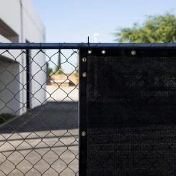Brand new 👏 6 ft. H x 50 ft. W Black Fence Outdoor Privacy Screen with Black Edge Bindings and Grommets by AMGO 🔥 -Cheap Fence Gates Plus Store black amgo outdoor privacy screens fence650black c3 1000