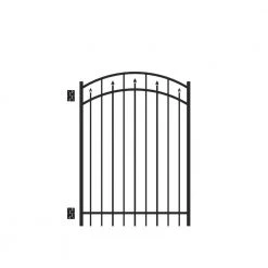 Best Pirce ❤️ Brilliance Standard-Duty 4 ft. W x 5 ft. H Black Aluminum Arched Pre-Assembled Fence Gate by Barrette Outdoor Living 🔥