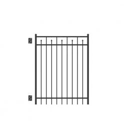 Cheapest ⌛ Brilliance Standard-Duty 4 ft. W x 5 ft. H Black Aluminum Straight Pre-Assembled Fence Gate by Barrette Outdoor Living 🌟