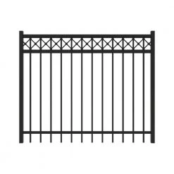 Deals 😀 Highland 5 ft. x 4 ft. Black Straight Decorative Flat Top Metal Fence Gate by Barrette Outdoor Living 👍