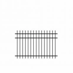 Promo 🎁 Cascade Standard-Duty 4 ft. H x 6 ft. W Black Aluminum Pre-Assembled Fence Panel by Barrette Outdoor Living ❤️