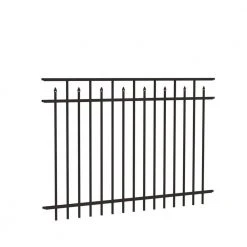 Hot Sale 👍 Brilliance Standard-Duty 4 ft. H x 6 ft. W Black Aluminum Pre-Assembled Fence Panel by Barrette Outdoor Living 👏 -Cheap Fence Gates Plus Store black barrette outdoor living metal fence panels 73002310 c3 1000