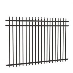 Promo ❤️ Cascade Heavy-Duty 5 ft. H x 8 ft. W Black Aluminum Pre-Assembled Fence Panel by Barrette Outdoor Living 👏 -Cheap Fence Gates Plus Store black barrette outdoor living metal fence panels 73003515 c3 1000