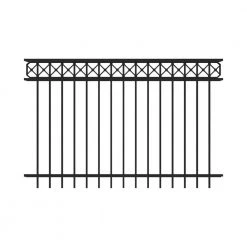 Flash Sale 🔔 Highland 4 ft. x 6 ft. Black Decorative Flat Top Metal Fence Panel by Barrette Outdoor Living ⌛