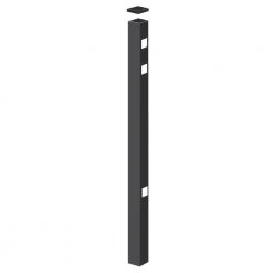 Promo 👍 Natural Reflections/Brilliance 2 in. x 2 in. x 5-7/8 ft. Black Standard-Duty Aluminum Fence End Post by Barrette Outdoor Living ⌛