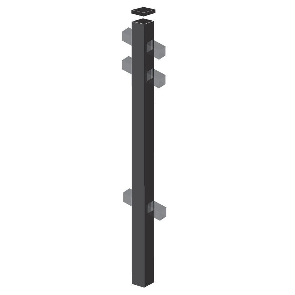Discount 🎁 2 in. x 2 in. x 6-7/8 ft. Black Aluminum Fence Line Post by Barrette Outdoor Living 😉 3 Discount 🎁 2 in. x 2 in. x 6-7/8 ft. Black Aluminum Fence Line Post by Barrette Outdoor Living 😉
