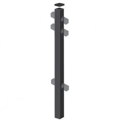 Cheapest 🧨 Cascade Heavy-Duty 2-1/2 in. x 2-1/2 in. x 7-1/3 ft. Black Aluminum Fence Line Post by Barrette Outdoor Living ⭐