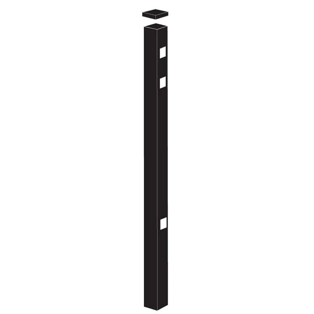 Promo 🥰 Cascade Heavy-Duty 2-1/2 in. x 2-1/2 in. x 7-1/3 ft. Black Aluminum Fence Gate Post by Barrette Outdoor Living 👍 3 Promo 🥰 Cascade Heavy-Duty 2-1/2 in. x 2-1/2 in. x 7-1/3 ft. Black Aluminum Fence Gate Post by Barrette Outdoor Living 👍