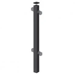 Flash Sale ✨ 2 in. x 2 in. x 5-7/8 ft. Black Aluminum Fence Line Post by Barrette Outdoor Living ⌛