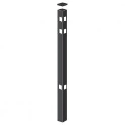 Best deal ❤️ Brilliance 2-1/2 in. x 2-1/2 in. x 7-1/3 ft. Black Aluminum Heavy-Duty Fence Corner Post by Barrette Outdoor Living 👏