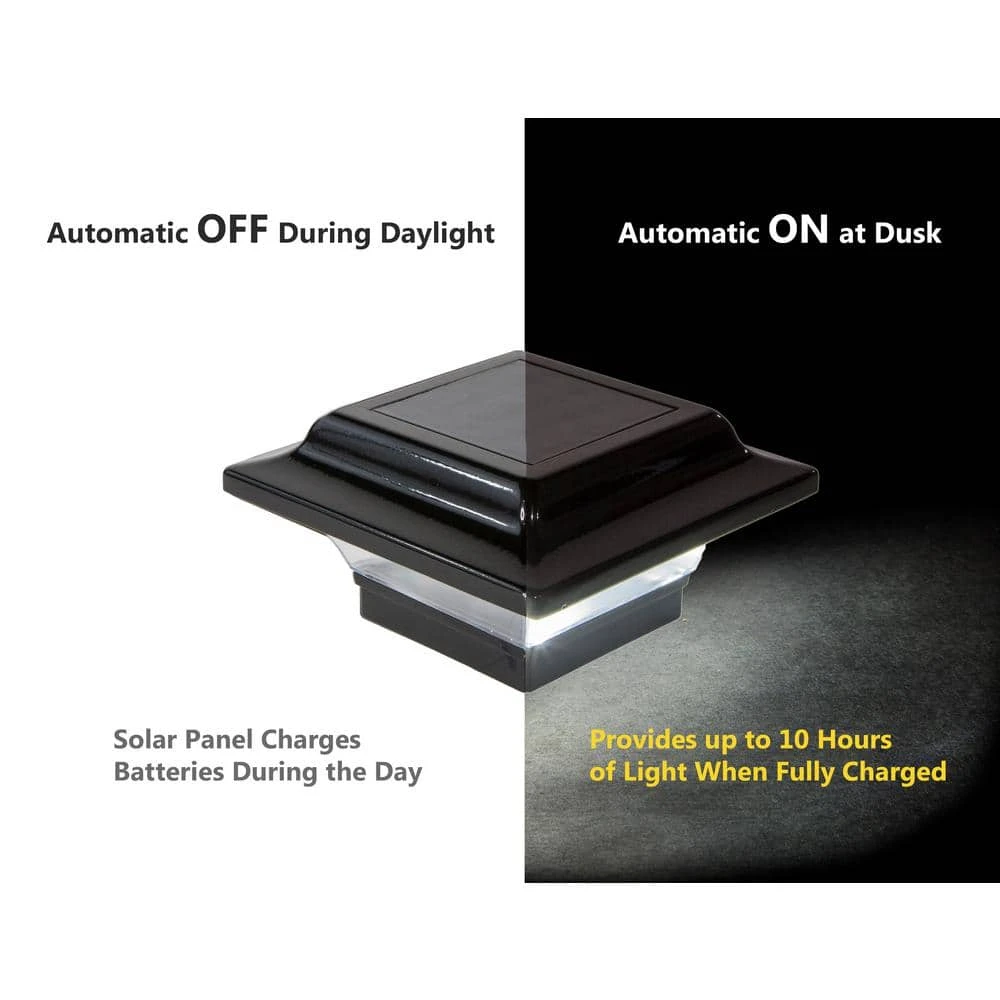 Buy ๐คฉ Imperial 2.5 in. x 2.5 in. Outdoor Black Cast Aluminum LED Solar Post Cap (2-Pack) by CLASSY CAPS ๐ 7 Buy ๐คฉ Imperial 2.5 in. x 2.5 in. Outdoor Black Cast Aluminum LED Solar Post Cap (2-Pack) by CLASSY CAPS ๐ - Image 5