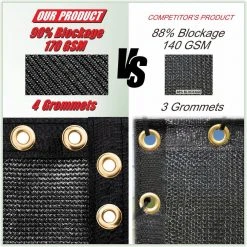 New ✨ 5 ft. x 100 ft. Black Privacy Fence Screen HDPE Mesh Windscreen with Reinforced Grommets for Garden Fence (Custom Size) by COLOURTREE ✔️ -Cheap Fence Gates Plus Store black colourtree outdoor privacy screens 5x100fs 2 66 1000