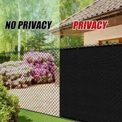 Flash Sale ✨ 8 ft. x 100 ft. Black Privacy Fence Screen HDPE Mesh Windscreen with Reinforced Grommets for Garden Fence (Custom Size) by COLOURTREE ⭐ -Cheap Fence Gates Plus Store black colourtree outdoor privacy screens 8x100fs 2 44 1000