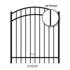 Deals ❤️ Vinings 4 ft. W x 4 ft. H Black Aluminum Arched Pre-Assembled Fence Gate by FORGERIGHT ✔️ -Cheap Fence Gates Plus Store black forgeright metal fence gates 861821 40 1000