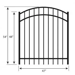 Deals ❤️ Vinings 4 ft. W x 4 ft. H Black Aluminum Arched Pre-Assembled Fence Gate by FORGERIGHT ✔️ -Cheap Fence Gates Plus Store black forgeright metal fence gates 861821 4f 1000