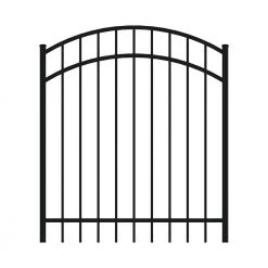 Deals ❤️ Vinings 4 ft. W x 4 ft. H Black Aluminum Arched Pre-Assembled Fence Gate by FORGERIGHT ✔️