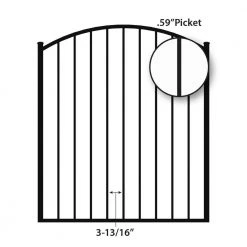 Flash Sale 💯 Newtown 4 ft. W x 4 ft. H Black Aluminum Arched Pre-Assembled Fence Gate by FORGERIGHT 😍 -Cheap Fence Gates Plus Store black forgeright metal fence gates 862019 40 1000