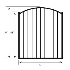 Flash Sale 💯 Newtown 4 ft. W x 4 ft. H Black Aluminum Arched Pre-Assembled Fence Gate by FORGERIGHT 😍 -Cheap Fence Gates Plus Store black forgeright metal fence gates 862019 4f 1000