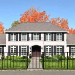 Flash Sale 💯 Newtown 4 ft. W x 4 ft. H Black Aluminum Arched Pre-Assembled Fence Gate by FORGERIGHT 😍 -Cheap Fence Gates Plus Store black forgeright metal fence gates 862019 a0 1000