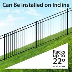 Best Sale 🎉 Vinings 4 ft. H x 6 ft. W Black Aluminum Pre-Assembled Fence Panel by FORGERIGHT 👏 -Cheap Fence Gates Plus Store black forgeright metal fence panels 861685 a0 1000