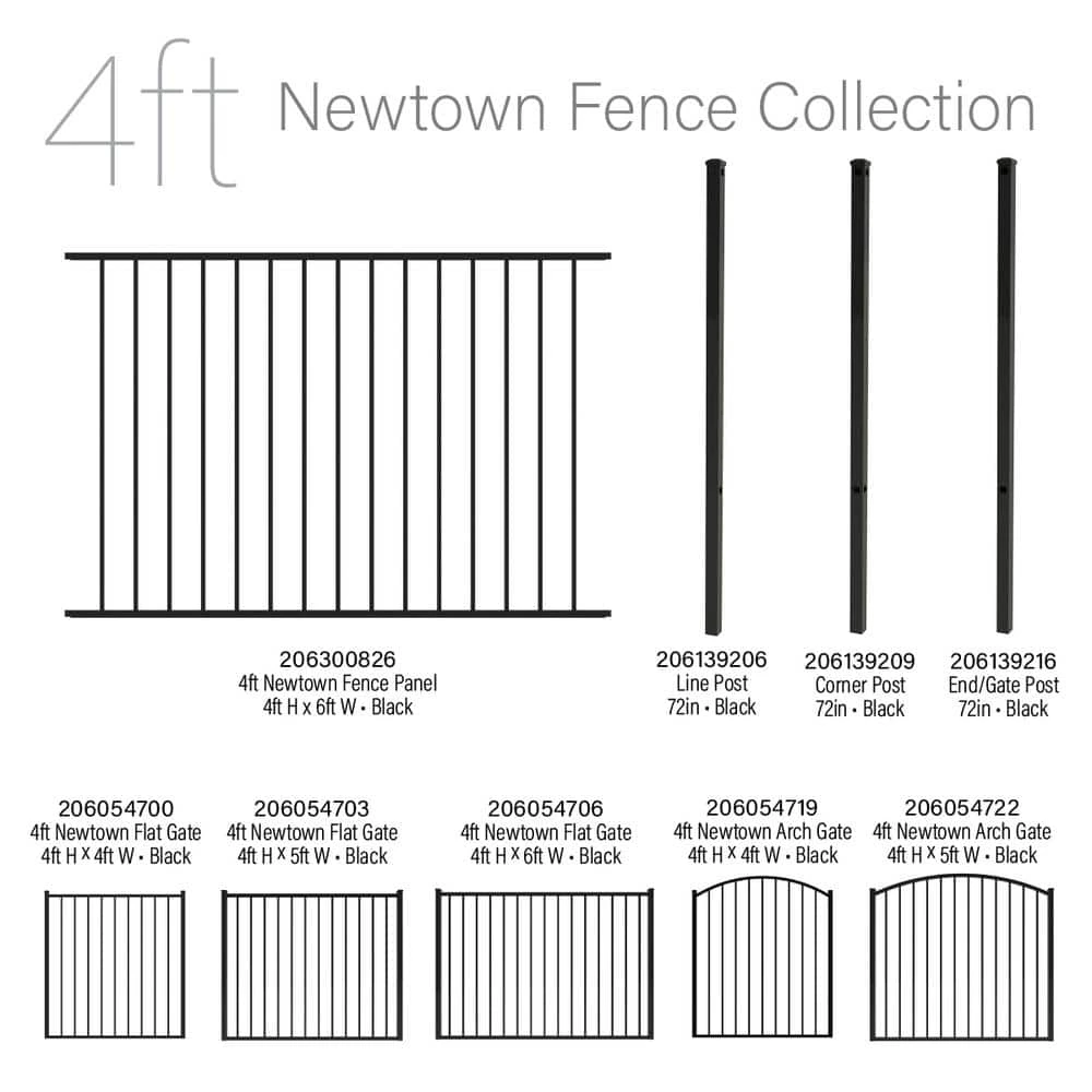 New 🛒 Newtown 4 ft. H x 6 ft. W Black Aluminum Pre-Assembled Fence Panel by FORGERIGHT 🔥 4 New 🛒 Newtown 4 ft. H x 6 ft. W Black Aluminum Pre-Assembled Fence Panel by FORGERIGHT 🔥 - Image 2