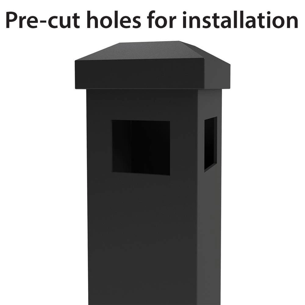 Top 10 ✔️ Vinings 2 in. x 2 in. x 6 ft. Black Aluminum Fence Corner Post with Flat Cap by FORGERIGHT ⌛ 5 Top 10 ✔️ Vinings 2 in. x 2 in. x 6 ft. Black Aluminum Fence Corner Post with Flat Cap by FORGERIGHT ⌛ - Image 3