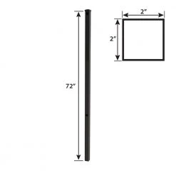 Best Pirce 🥰 Newtown 2 in. x 2 in. x 6 ft. Black Aluminum Fence End/Gate Post with Flat Cap by FORGERIGHT 🥰 -Cheap Fence Gates Plus Store black forgeright metal fence posts 862460 1d 1000