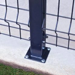 Outlet 👏 Deco Grid 2.2 in. x 2.2 in. x 4.2 ft. Black Steel Fence Post with Flange by FORGERIGHT 👏 -Cheap Fence Gates Plus Store black forgeright metal fence posts 862996 1d 1000