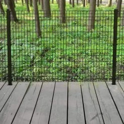 Outlet 👏 Deco Grid 2.2 in. x 2.2 in. x 4.2 ft. Black Steel Fence Post with Flange by FORGERIGHT 👏 -Cheap Fence Gates Plus Store black forgeright metal fence posts 862996 40 1000