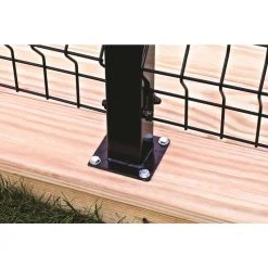 Outlet 👏 Deco Grid 2.2 in. x 2.2 in. x 4.2 ft. Black Steel Fence Post with Flange by FORGERIGHT 👏 -Cheap Fence Gates Plus Store black forgeright metal fence posts 862996 c3 1000