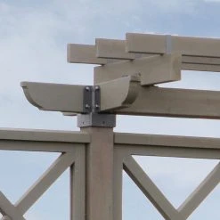 Buy ⭐ 6 in. x 6 in. Aluminum Post Top Connector by Yardistry ❤️ -Cheap Fence Gates Plus Store black grey yardistry deck post caps yp21011 fa 1000