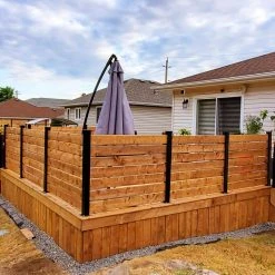 New 😉 Line Post Kit - 44 in. x 3 in. x 3 in. Black Aluminum Railing Line Post and Hardware - Kit C4 by HOFT ⭐ -Cheap Fence Gates Plus Store black hoft composite fence rails usklp4401 76 1000