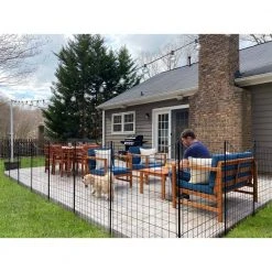 Best deal 🎉 3.25 ft. H x 3 ft. W Zippity Black Metal Garden Fence Panel with Stakes (5-pack) by Zippity Outdoor Products 🌟 -Cheap Fence Gates Plus Store black metal zippity outdoor products metal fence panels wf29006 c3 1000