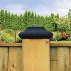 Coupon ⌛ 6 in. x 6 in. Plastic Pyramid Post Cap by NUVO IRON 🔔 -Cheap Fence Gates Plus Store black nuvo iron deck post caps spc23 esp e1 1000